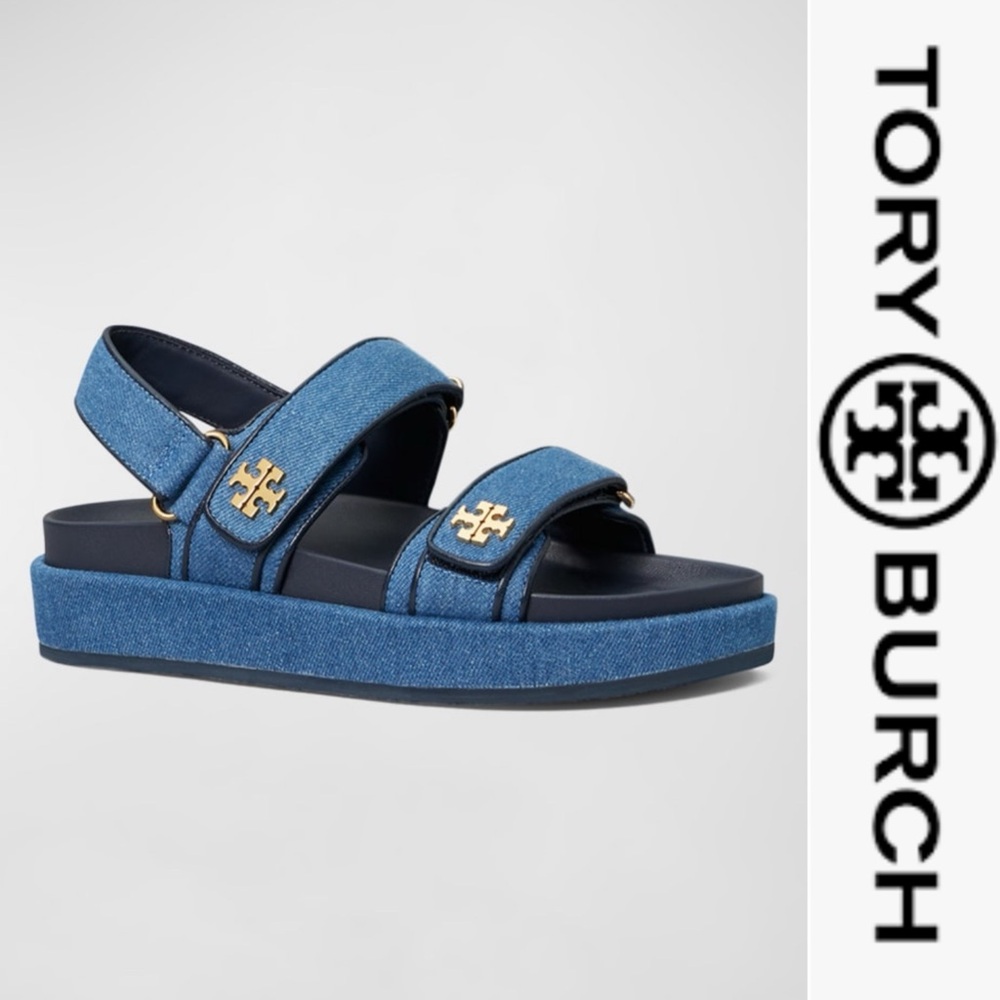 Tory Burch Kira Sport Platform Denim Sandals*NWB